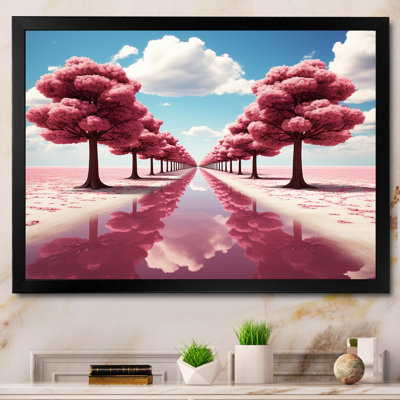 «Pink Tree Path Universe In Parallel - Science Fiction», art mural