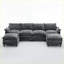 Canapé modulaire, canapé modulaire réversible 6 places avec 2 repose-pieds gris foncé | Gris foncé | Bois et tissu-405138294