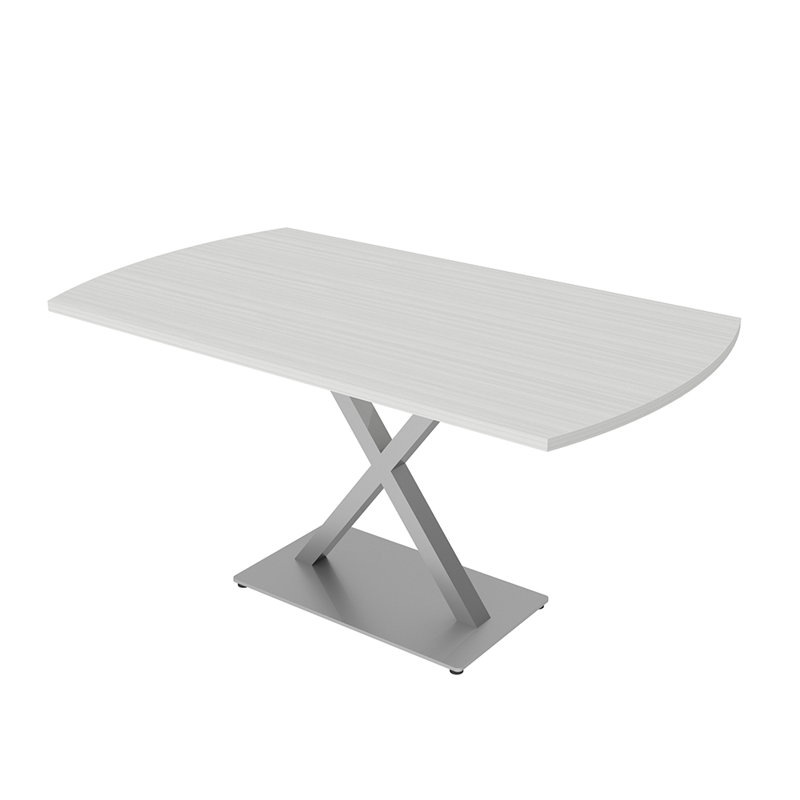 Table de conférence Pavert Arc, H 30 po x l 60 po x P 36 po, Cyprès blanc, Argent