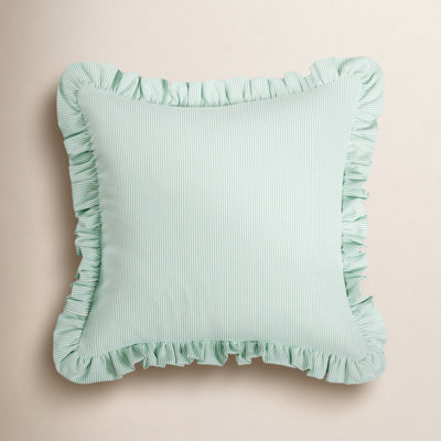Birch Lane Oxford Stripe Ruffled Accent Pillow