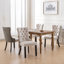 2 chaises de salle à manger en velours classique, beige, coussin éponge à rebond élevé, pieds en bois massif pour pieds en mousse beige, pièce de style élégant-240074596