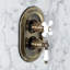 Robinet de baignoire et douche thermostatique à 3 poignées à 3 trous avec inverseur à piston Kingston-130371847