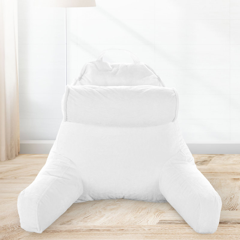  TV and Reading Bolster/Backrest Pillow Cover & Insert, White