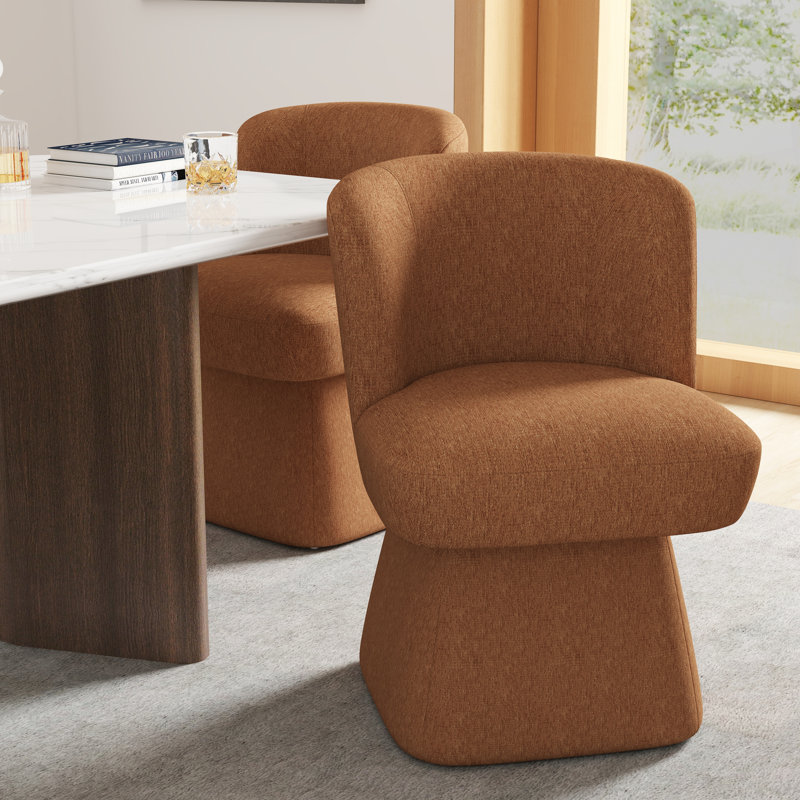  Upholstered Swivel Dining Chair, Orange