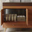 Meuble-lavabo autoportant avec comptoir en faux marbre, lavabo en céramique, 5 tiroirs et pieds en acier inoxydable-1046952354