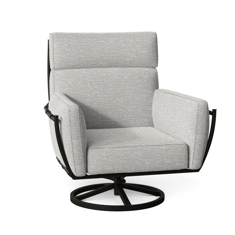 Chaise berçante pivotante en aluminium Majorca, Welt, Caramel tweed