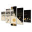 Or, noir, blanc, dimanche, Jazz I - Collages abstraits, art mural sur toile, 5 pièces-154010759