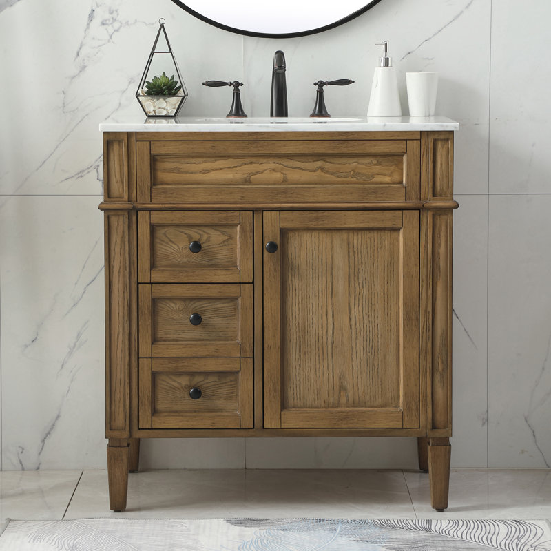 Ensemble de meuble-lavabo simple 32 "Rivers, Brun foncé