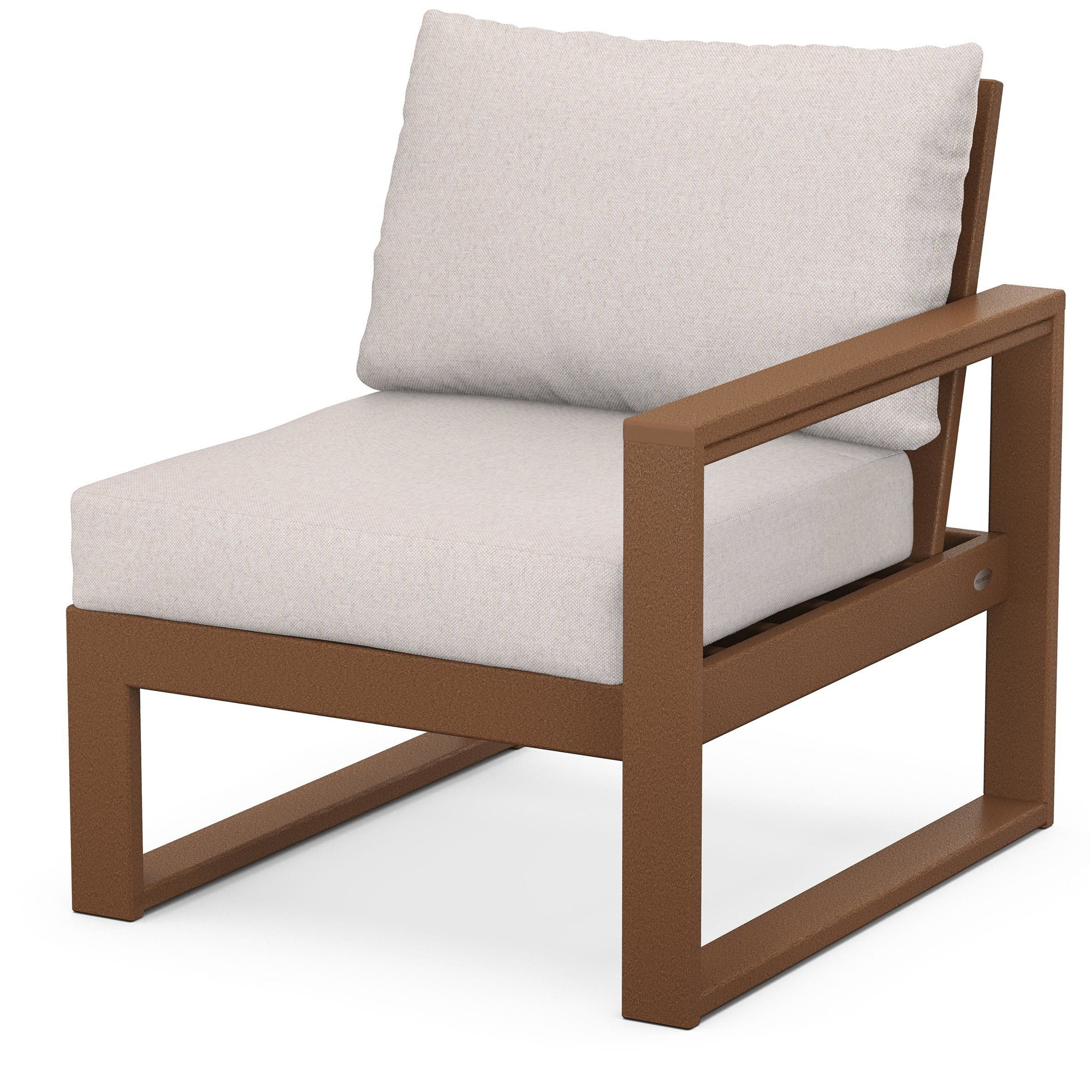 POLYWOOD Outdoor Lounge Chair, Dune Burlap Revolution®, Teak