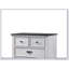 Magnifique commode à finition bicolore avec tiroirs de rangement et quincaillerie en nickel noir pour la chambre à coucher