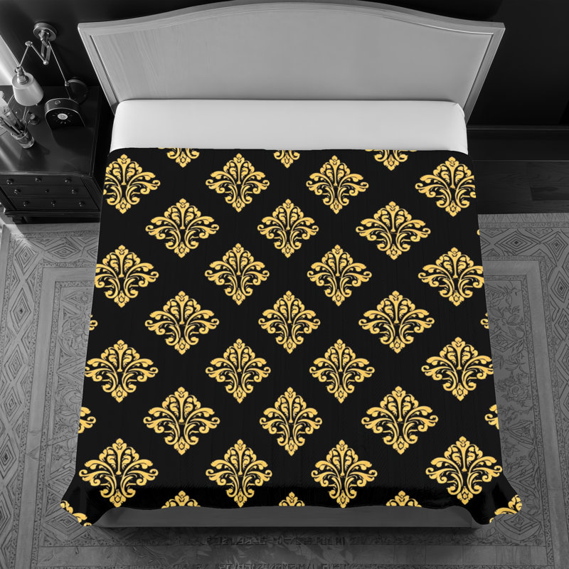 Couvre-lit fin matelassé à motif floral damassé, Motif floral damassé 7