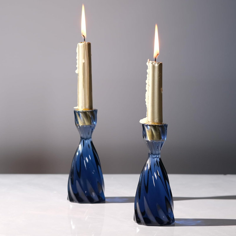 Twizzle Twist Taper Candle Holders Set Of 2