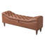 Banc de bout rembourré en cuir de polyuréthane long de 57,7 po avec rangement caché, siège capitonné et pieds en bois d'hévéa Odel-134492464