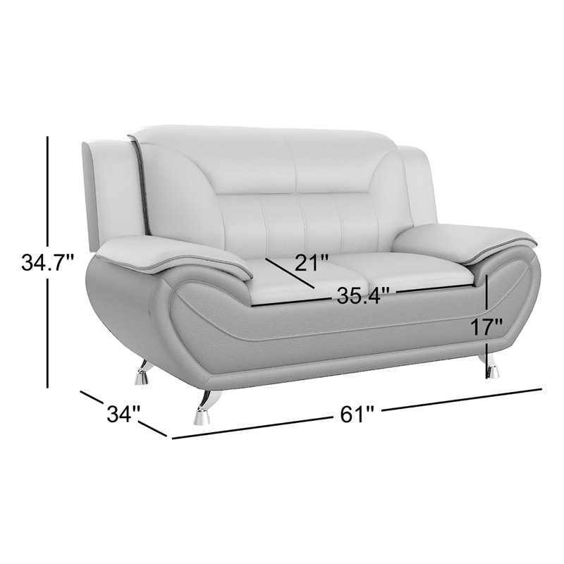 61'' Faux Leather Loveseat, Red/Black Faux Leather