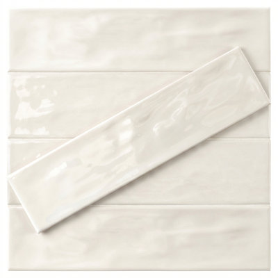 Vetri Pearl Glossy 3x12 Ceramic Subway Wall Tile Handmade Look