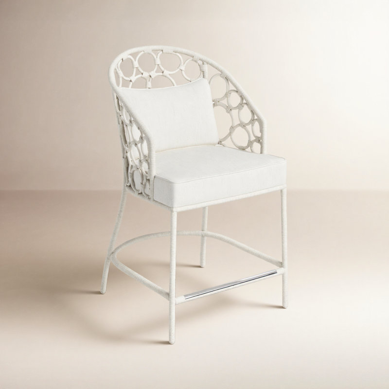 Rosalie 24" Counter Stool, White