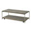 Table moderne en bois avec tablette, graphite vieilli, chaises basses polyvalentes au fini graphite, fabrication