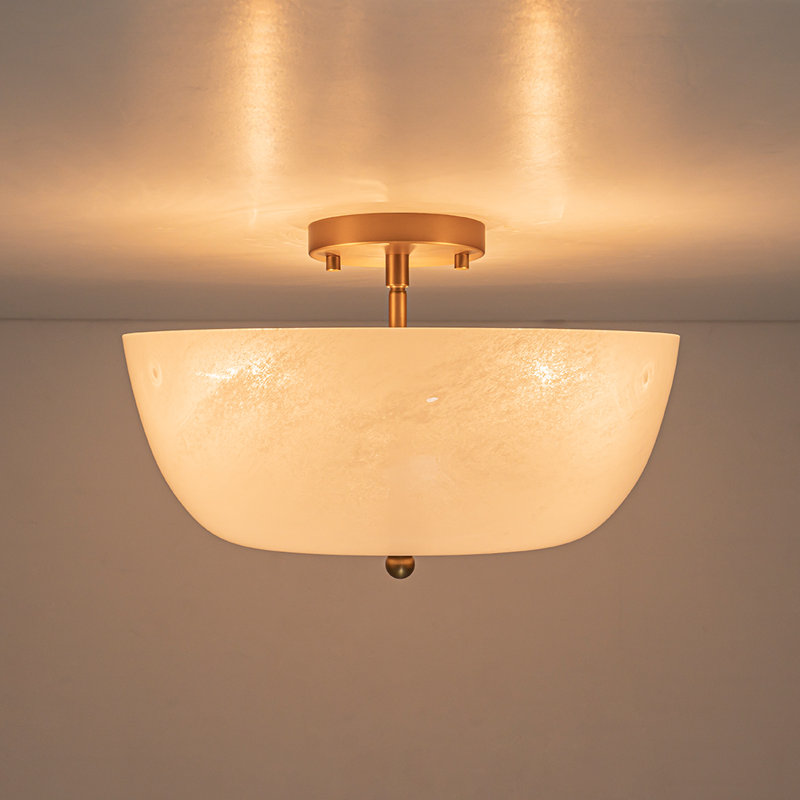 Plafonnier semi-encastré en verre 3 lumières
