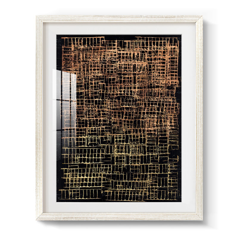 Imprimé hachuré II - Impression encadrée, H 28,5 po x l 20,5 po, Blanc