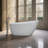 63" Acrylic Freestanding Bathtub, Contemporary Soaking Tub with Chrome Overflow and Drain
