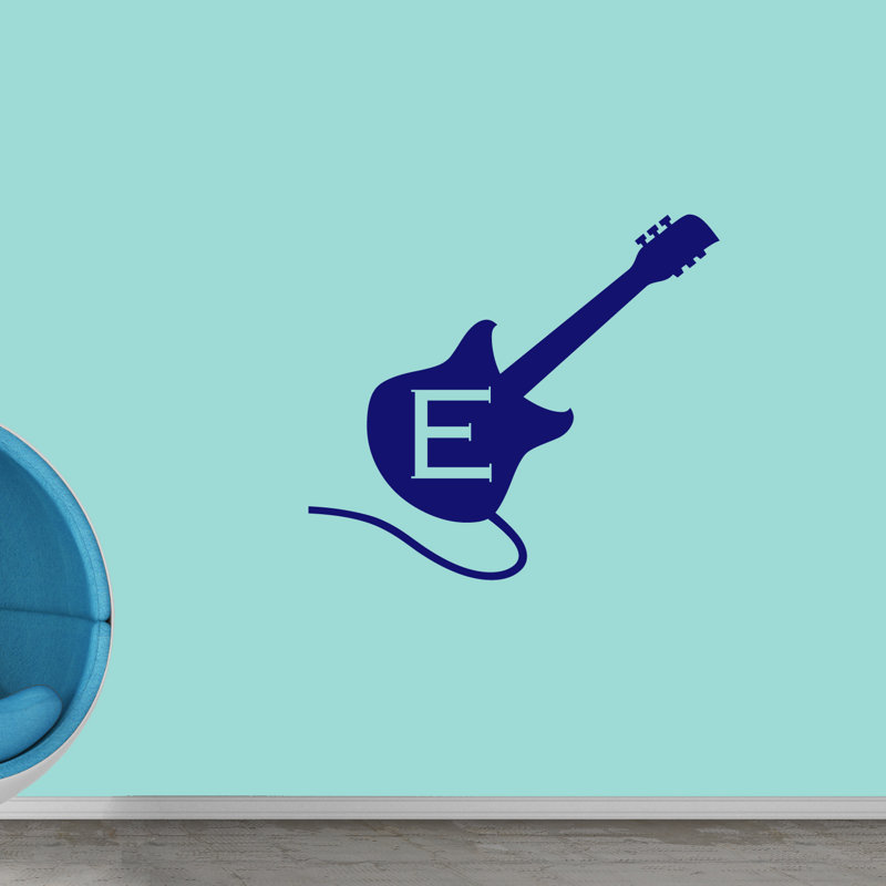 Adhésif décoratif guitare personnalisée, Bleu marine, Oui