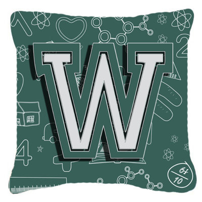 Coussin décoratif intérieur/extérieur au dos initial du monogramme à l’école