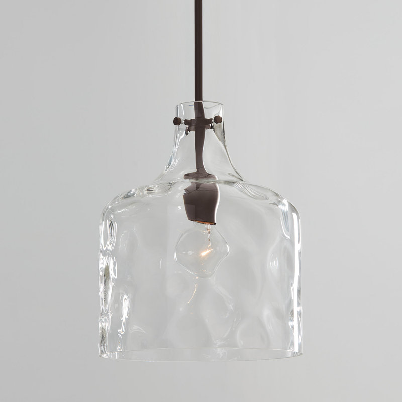 Luminaire suspendu en forme de cloche à 1 lumière Baldwyn, Bronze