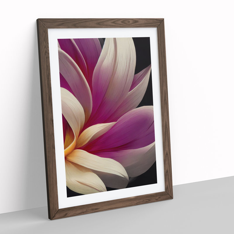 The Heartwarming Flower - Single Picture Frame Print, 34cm H x 25cm W x 2cm D, Walnut Framed