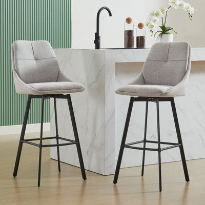 Avianah Swivel Upholstered Counter Stool with Metal Frame