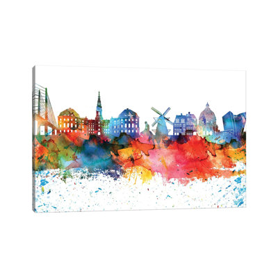 Copenhagen Skyline by WallDecorAddict - Wrapped Canvas Gallery-Wrapped Canvas Giclée