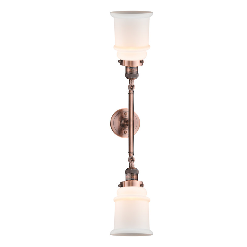 Galaviz 2 - Light Dimmable Vanity Light, Antique Copper, Matte White Cased, No Bulb Included