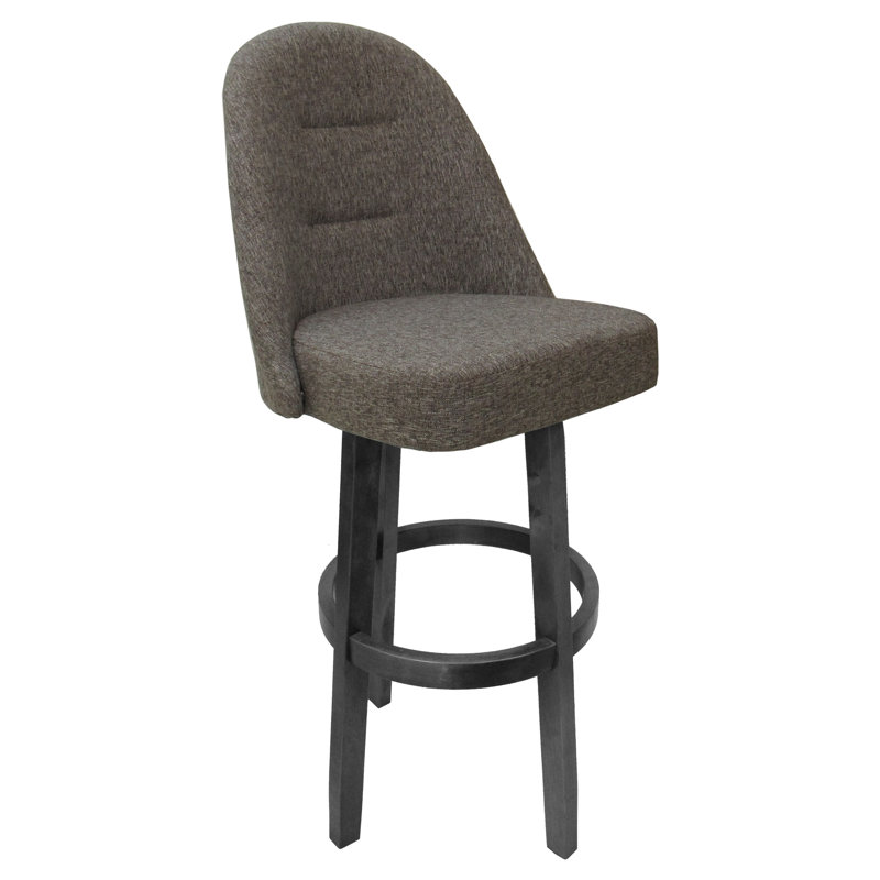 Tabouret de bar pivotant Holifield de 26 po M-235 avec base Holifield - Moka foncé, Gris, Gris Mojave