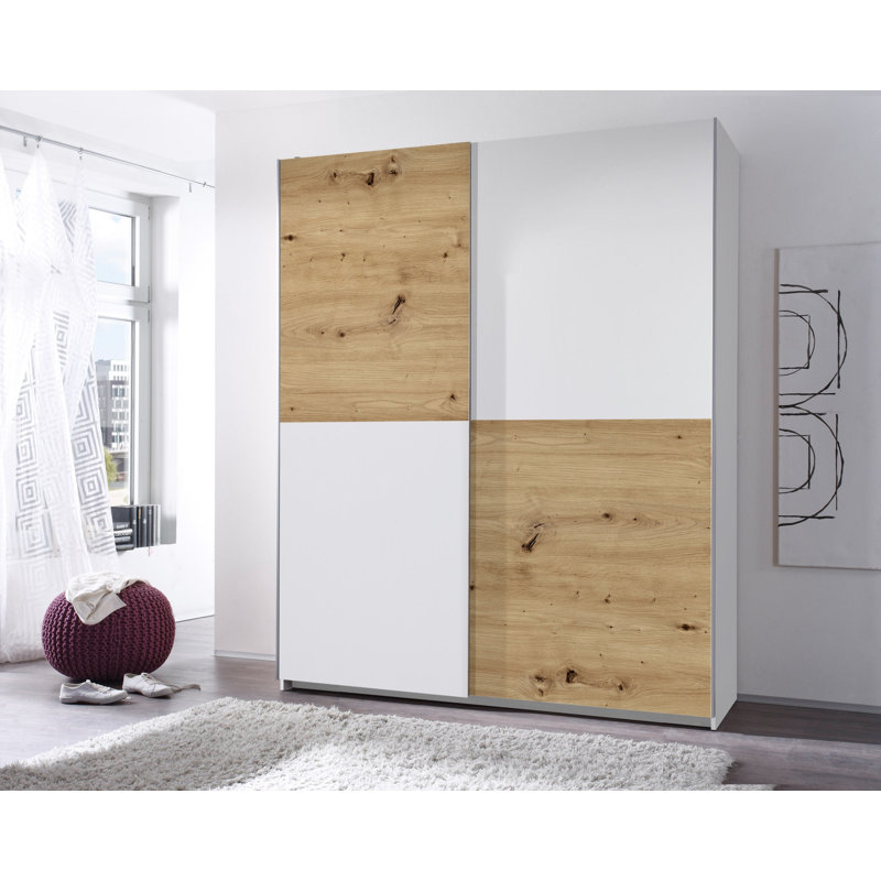 2 Door Manufactured Wood Wardrobe, White