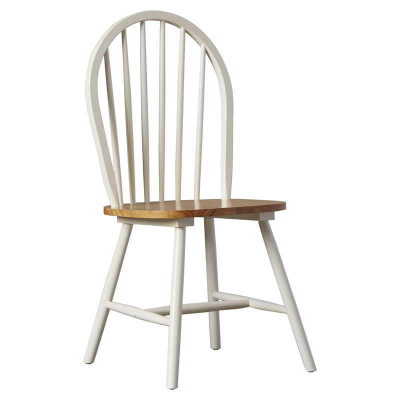 Bella Solid Wood Side Chair, Cream/Natural