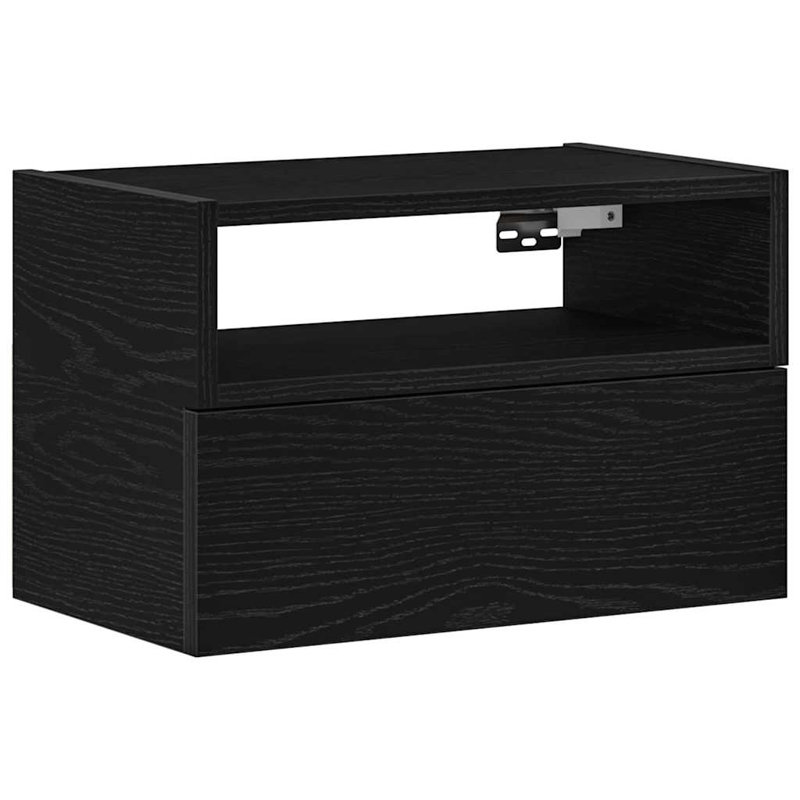 Cabriales 45 cm W Bedside Table, Black, 1