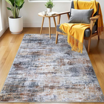 Tapis abstrait lavable pour tapis d'entrée Indo ...