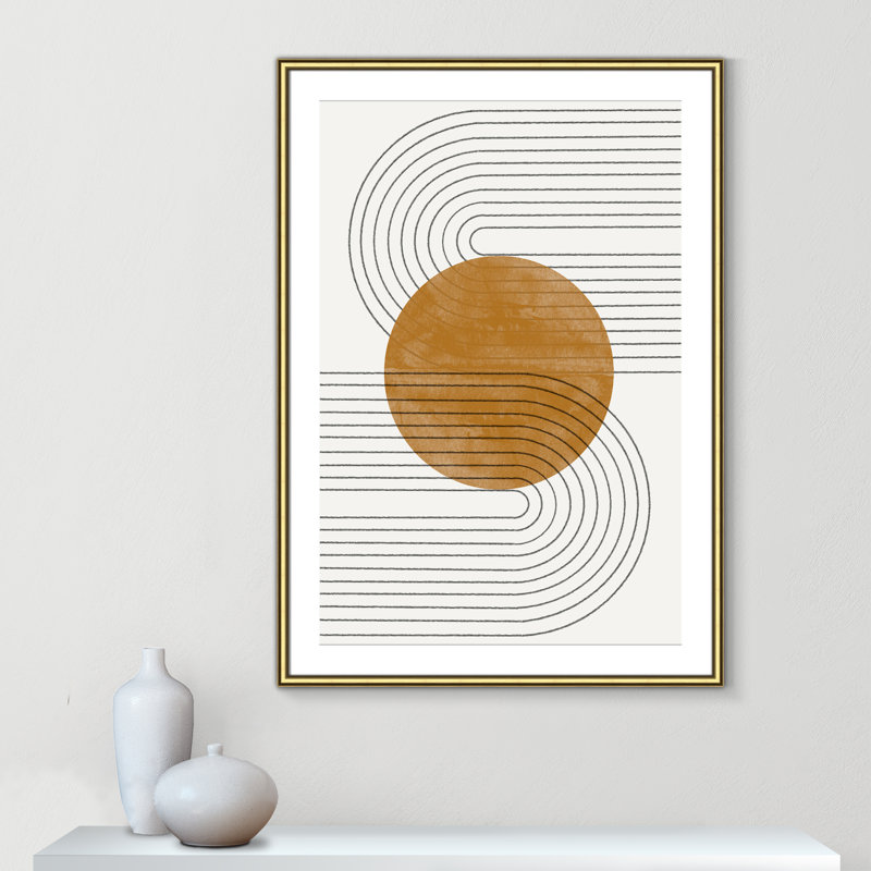 Échos courbés par Miuus Studio, L 30,75 po x H 42,75 po, Imprimé mat, Or classique