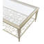 Table basse 54 "en verre transparent et champagne et acier