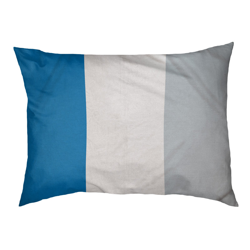 Coussin Designer, Grand (L 40 po x l 50 po), Bleu / blanc / argent