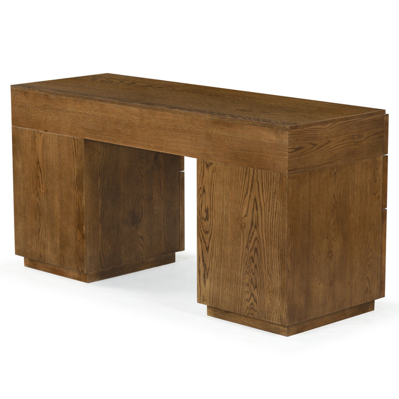 Zeus Manufactured Wood Writing Desk, Medium Oak