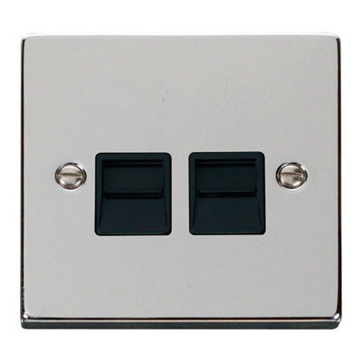 Polished Chrome Secondary Telephone Twin Socket
