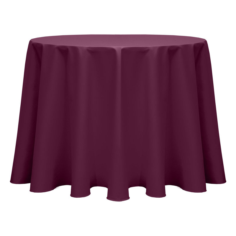 Solid Color Round Tablecloth, 84" x 84", Burgundy
