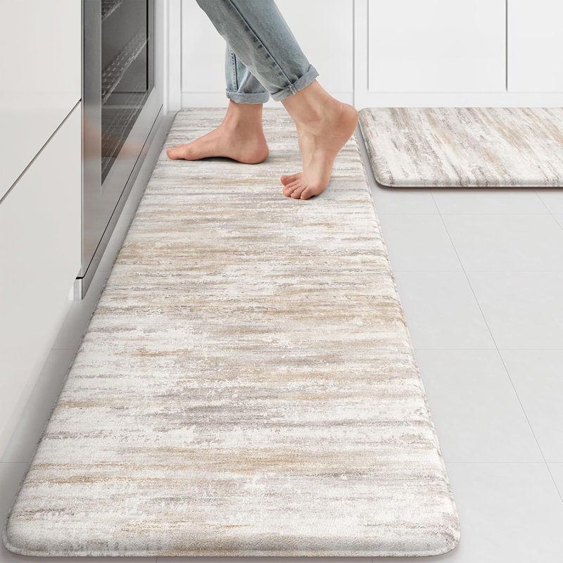 Ensemble de 2 tapis de cuisine Abstract, tapis antidérapants pour le sol, tapis autoportants rembourrés pour évier, buanderie, bureau
