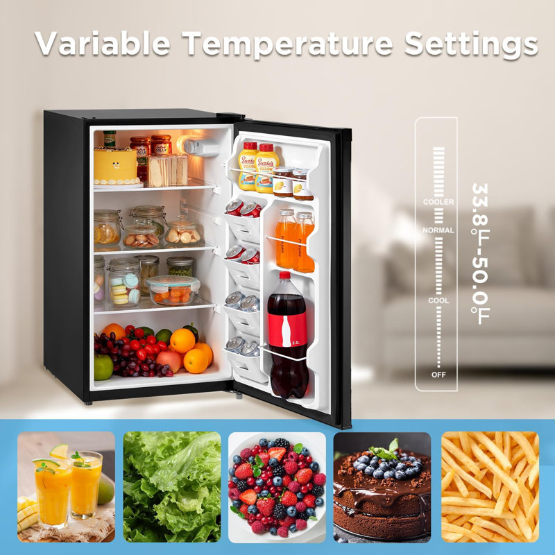 Midea 3.3 Cu. Ft. Compact Mini Refrigerator, New, Black