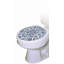 Adhésif décoratif élégant pour siège de toilette en damas bleu - couvercles de toilette en vinyle-49937051