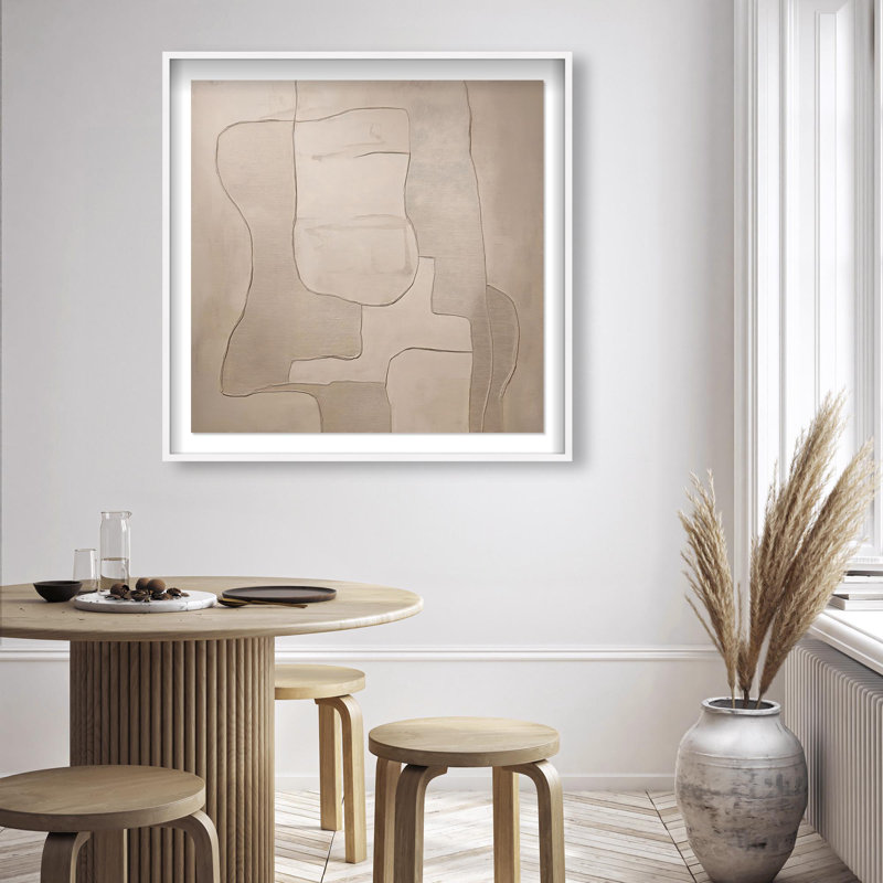 Oliver Gal Walnut Whimsy Abstract - Luxury Shadowbox Framed Wall Art, 41.5" H x 41.5" W, White