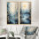 Birch Woods Winter Moonrise - ensemble de 2 reproductions