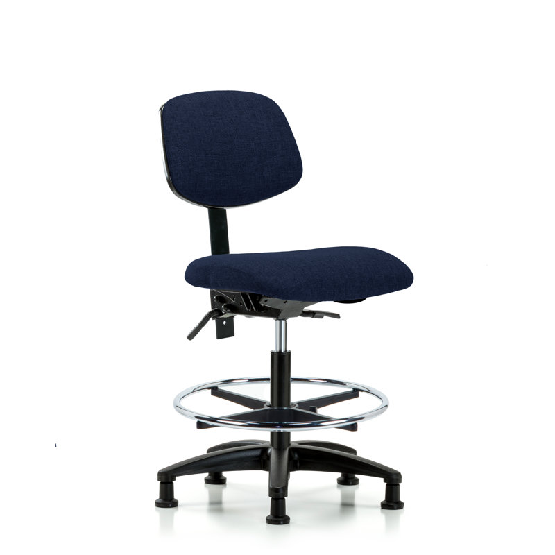 Belen Drafting Chair, Glides, Navy, Not Included