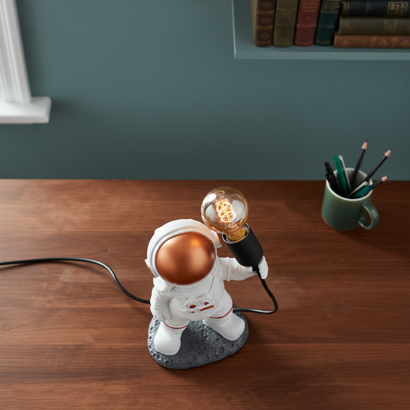 Lampe de table 13 po Auerbach, Gris / Cuivre, H 13 po x l 12 po x P 6 po
