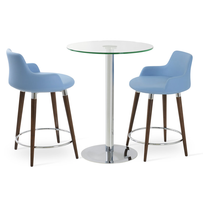Lady Round Glass Bar Table, 43" H x 43" L x 43" W